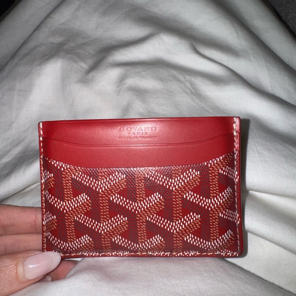 Goyard Red and White Card Holder